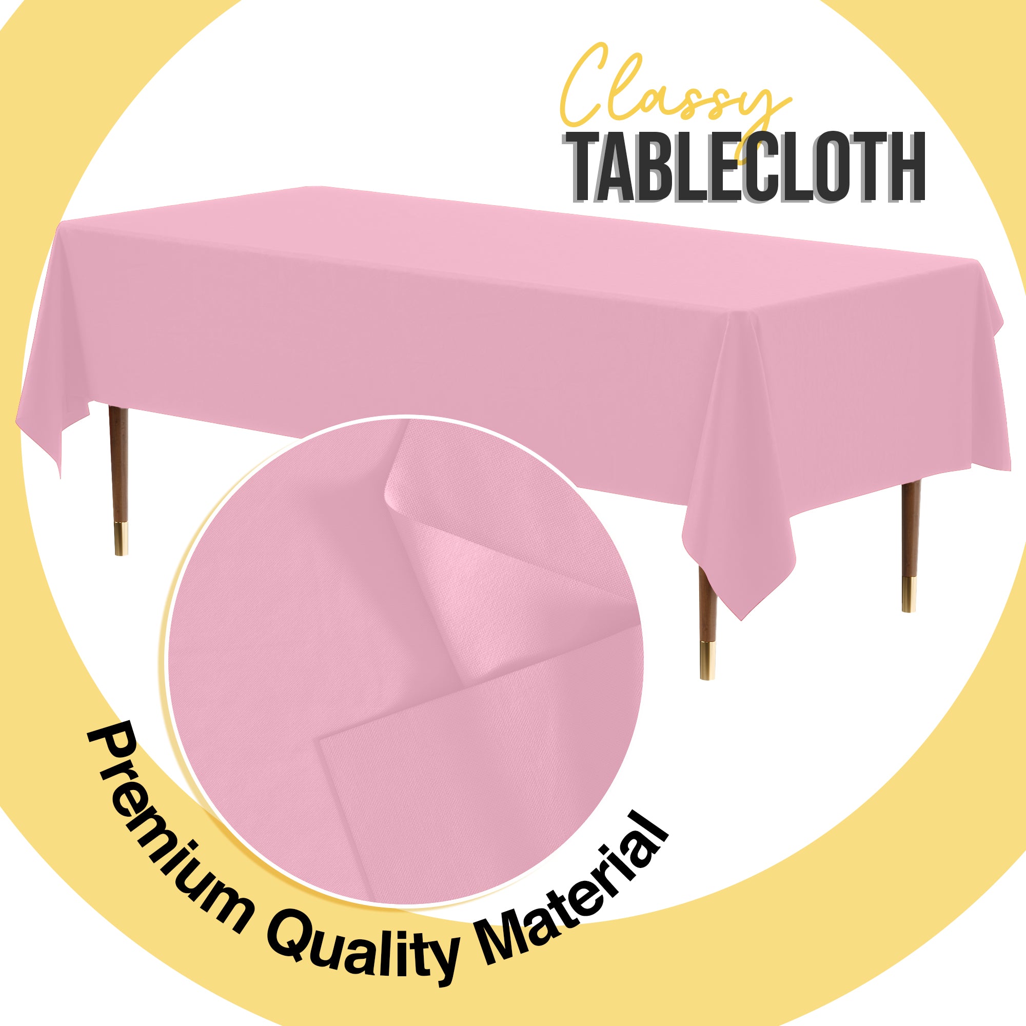Premium Pink Plastic Table Cover | 54 in. x 108 in.