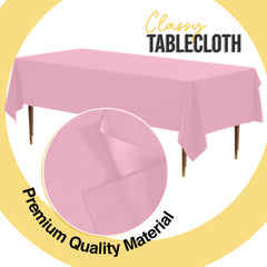 Premium Pink Plastic Table Cover | 54 in. x 108 in.