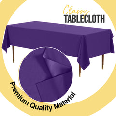Premium Purple Plastic Table Covers | 6 Pack | 54 in. x 108 in.