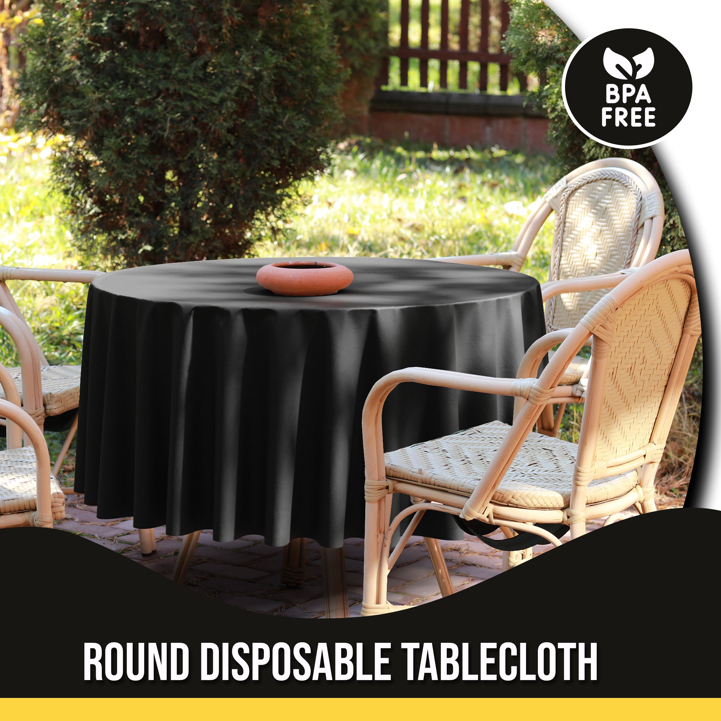 Premium 70" Round Black Table Cover