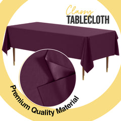 Premium Plum Plastic Table Covers | 6 Pack | 54 in. x 108 in.