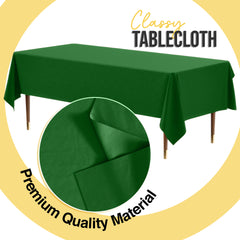 Premium Emerald Green Plastic Table Covers | 6 Pack | 54 in. x 108 in.