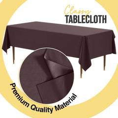 Premium Brown Plastic Table Covers | 6 Pack | 54 in. x 108 in.