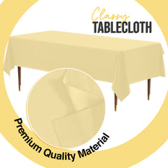 Premium Light Yellow Plastic Table Covers | 6 Pack | 54 in. x 108 in.