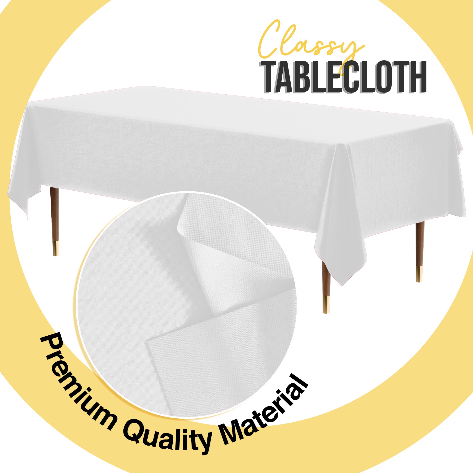 Premium White Plastic Table Cover | 54 in. x 108 in.