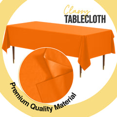 Premium Orange Plastic Table Cover | 54 in. x 108 in.