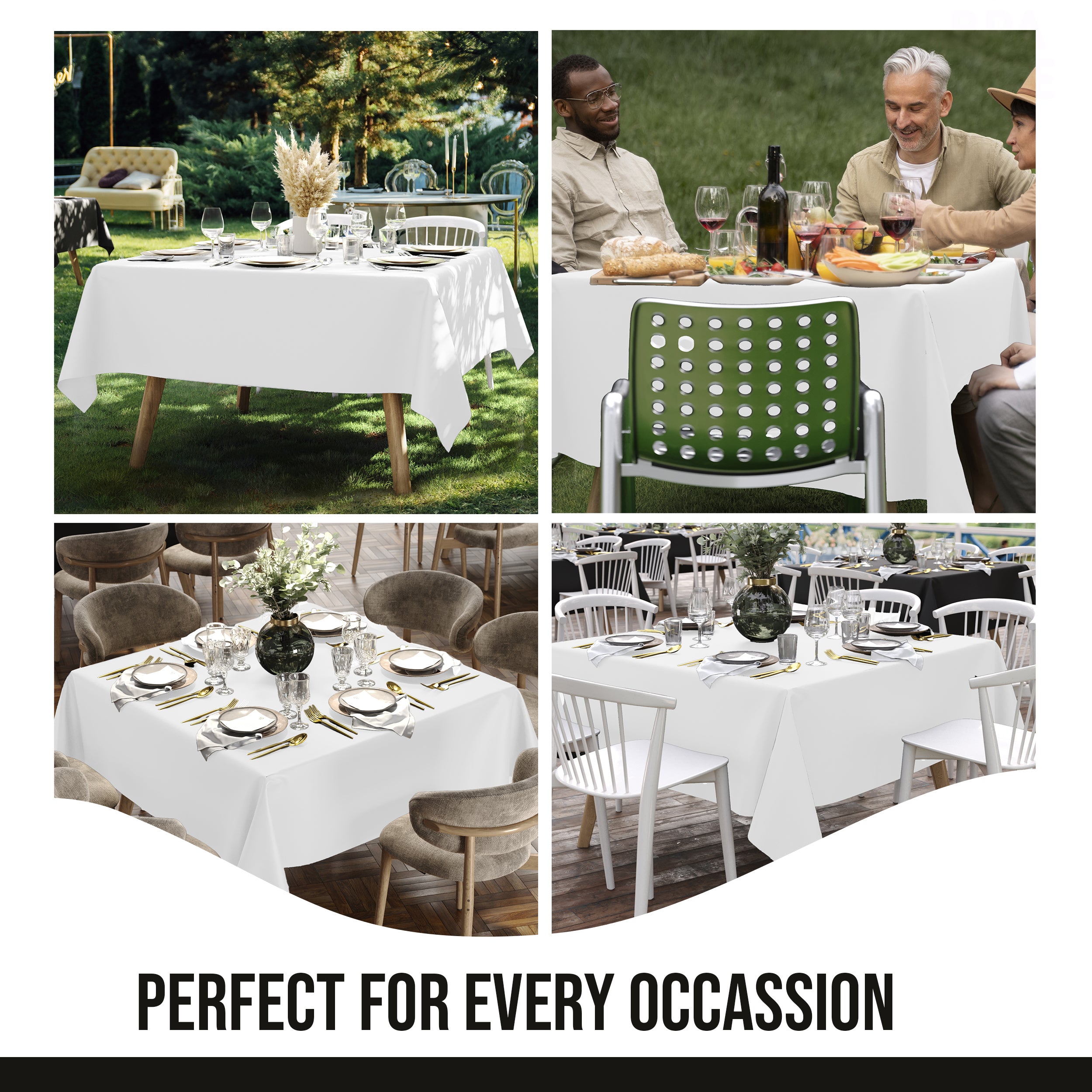 Premium Square White Table Cover 70" x 70" | 1 Pack