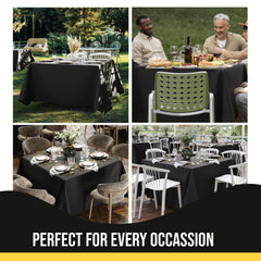 Premium Square Black Table Cover 85" x 85" | 1 Pack