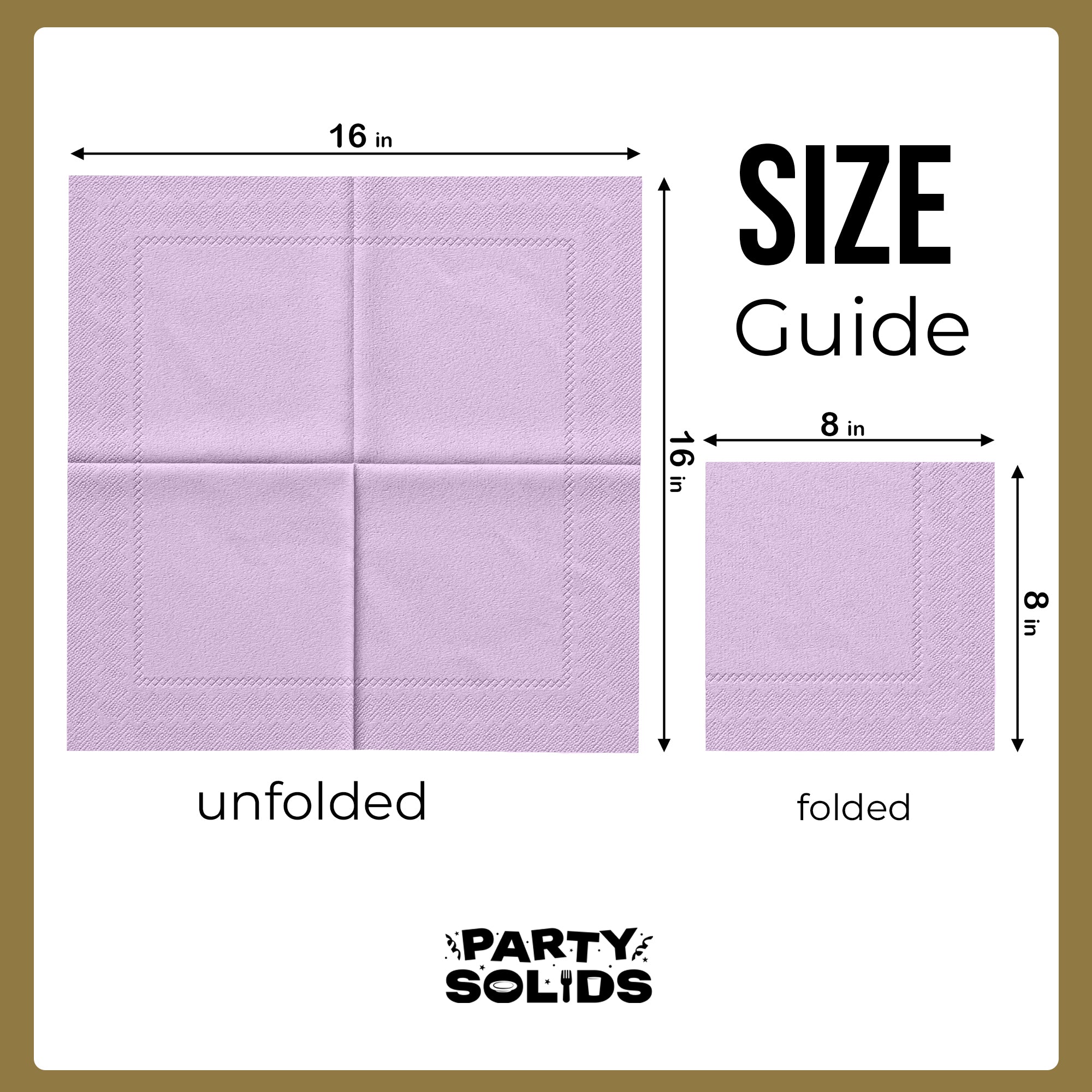 Lavender Dinner Napkins | 8 in. x 8 in. | 50 Ct.