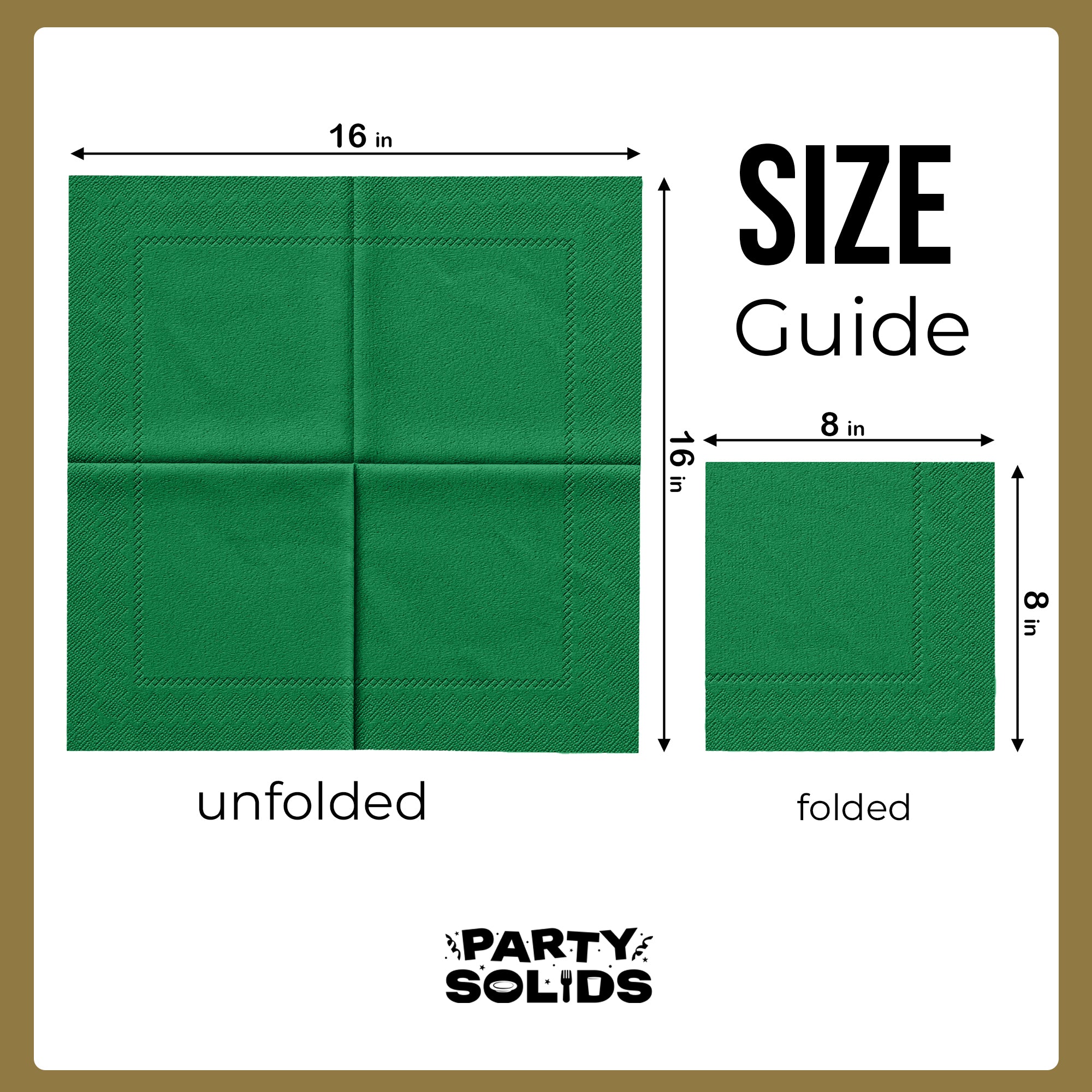 Emerald Green Dinner Napkins | 8 in. x 8 in. | 50 Ct.