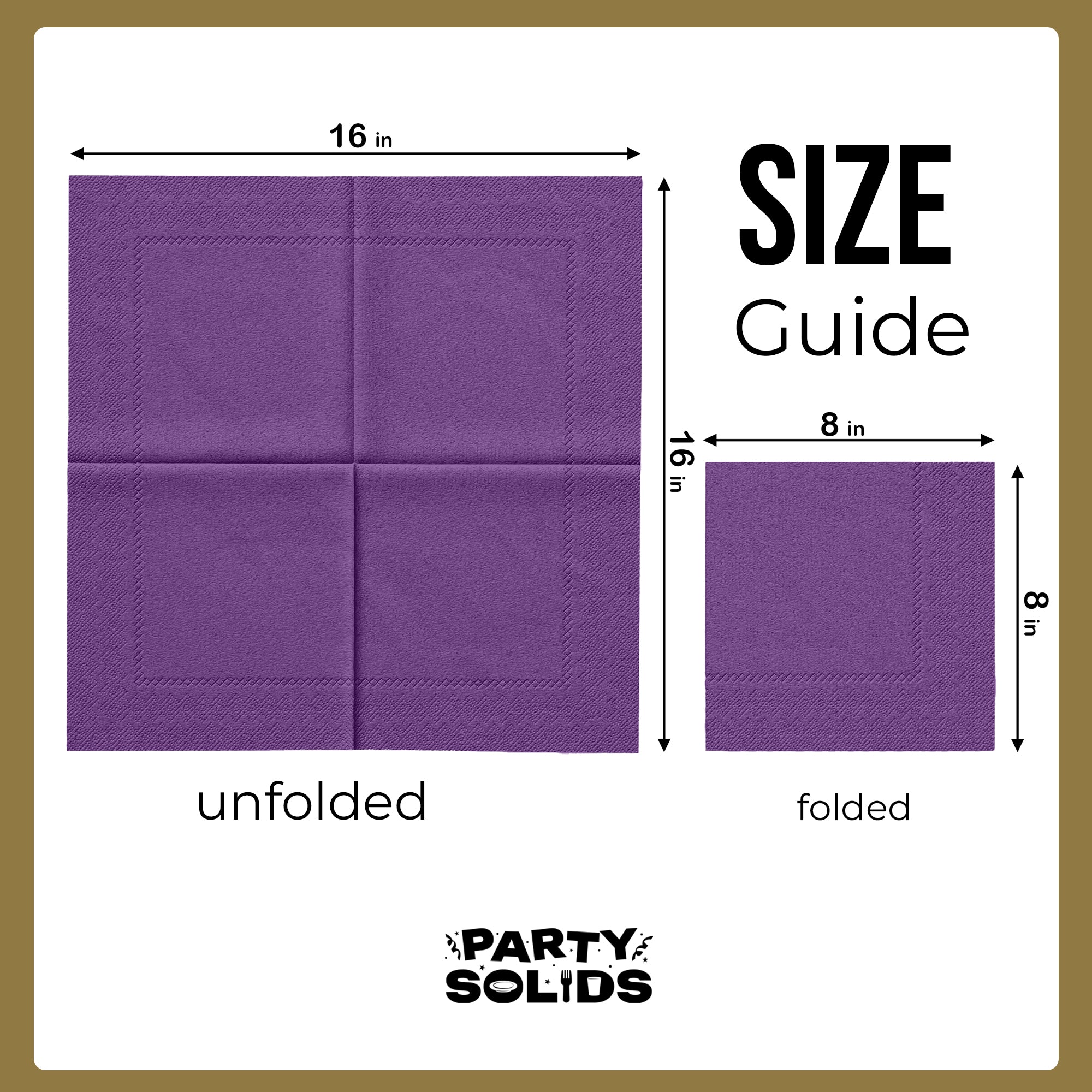 Purple Dinner Napkins | 8 in. x 8 in. | 50 Ct.