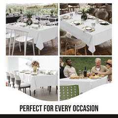 Premium White Rectangle Table Cover 60" x 85" | 1 Pack