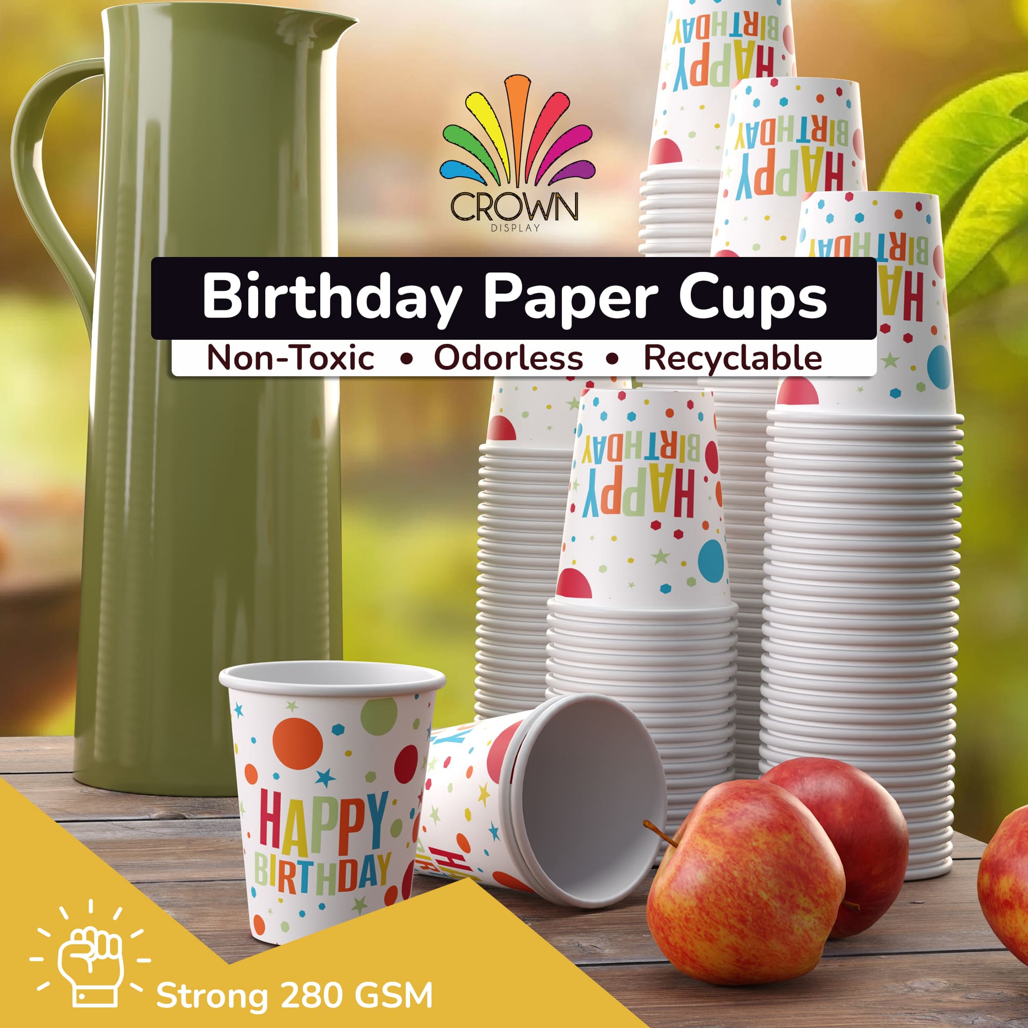 9 oz. Birthday Print Paper Cups - 50 Ct.