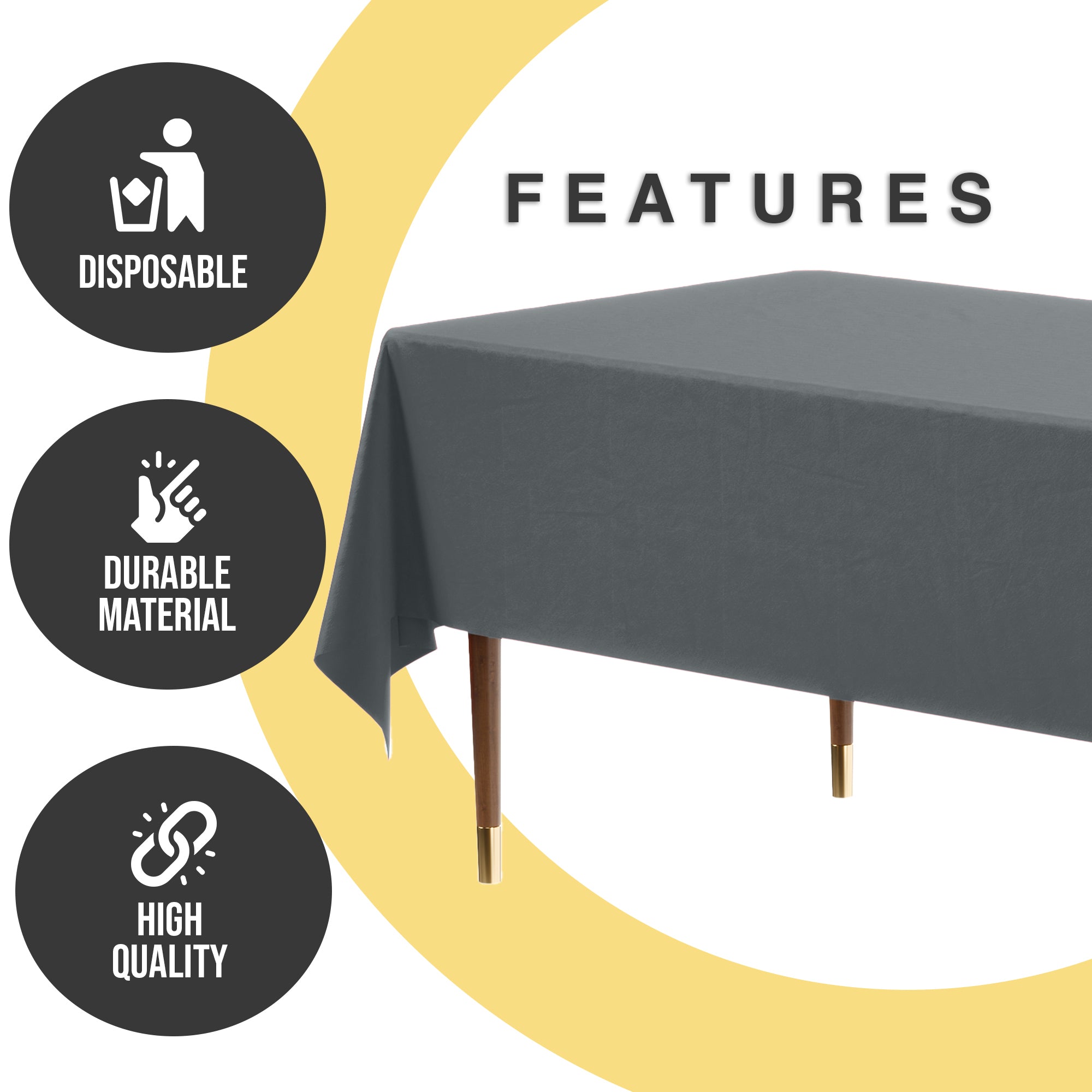 Premium Silver Plastic Table Cover | 54 in. x 108 in.