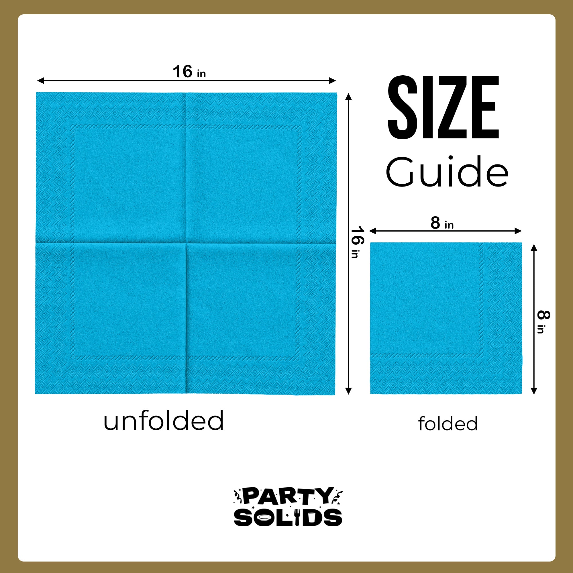 Turquoise Dinner Napkins | 8 in. x 8 in. | 50 Ct.