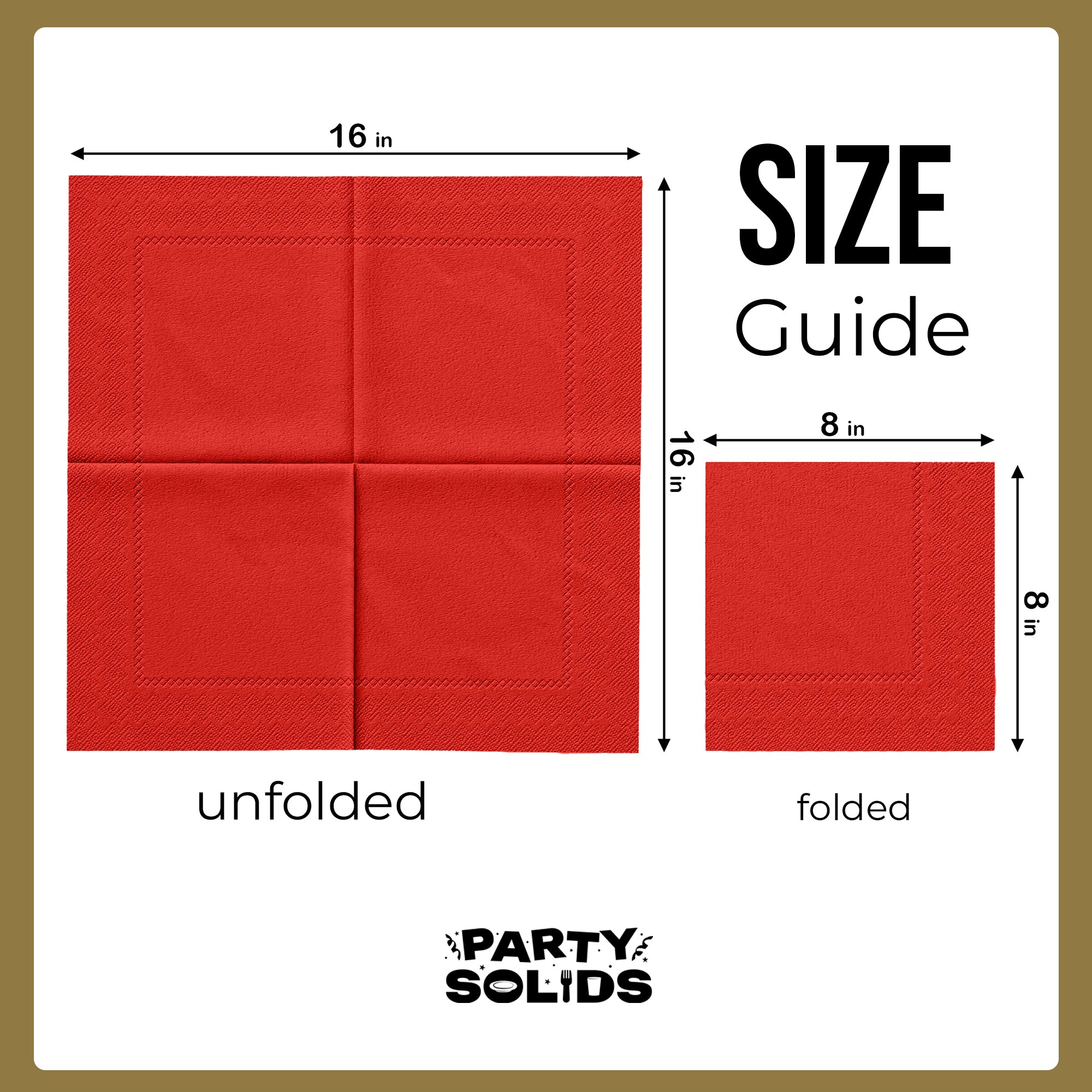 Red Dinner Napkins | 8 in. x 8 in. | 50 Ct.