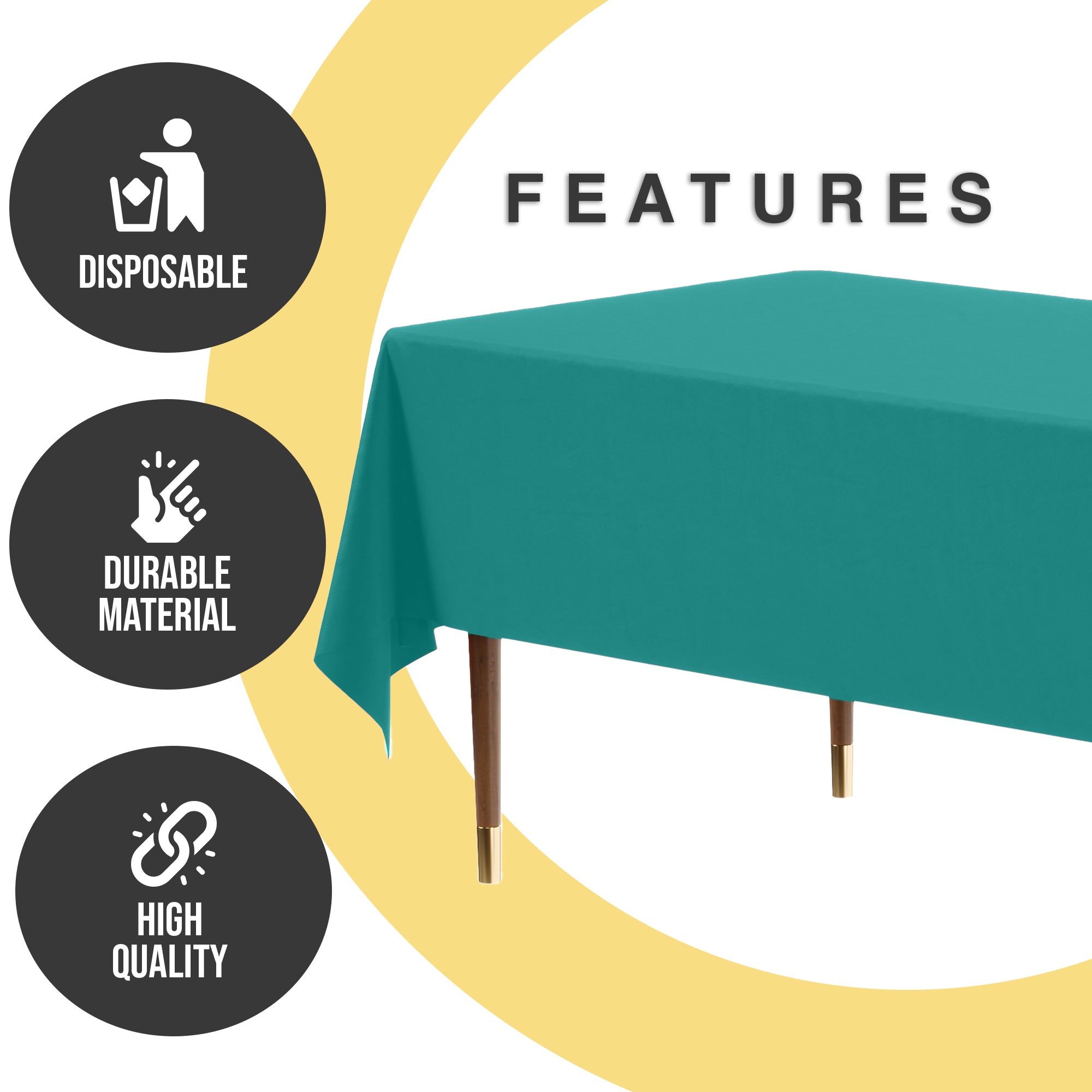 Premium Teal Plastic Table Covers | 6 Pack | 54 in. x 108 in.