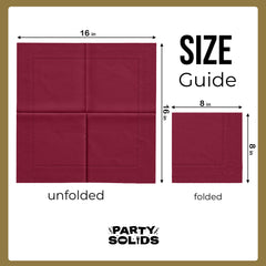 Burgundy Dinner Napkins | 8 in. x 8 in. | 50 Ct.