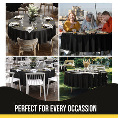 Premium 90" Round Black Table Cover