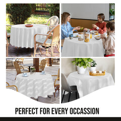 Premium 60" Round White Table Cover