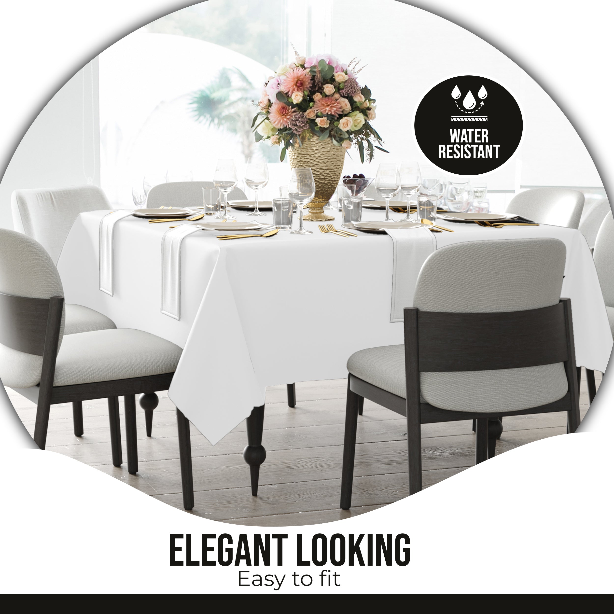 Premium Square White Table Cover 70" x 70" | 1 Pack