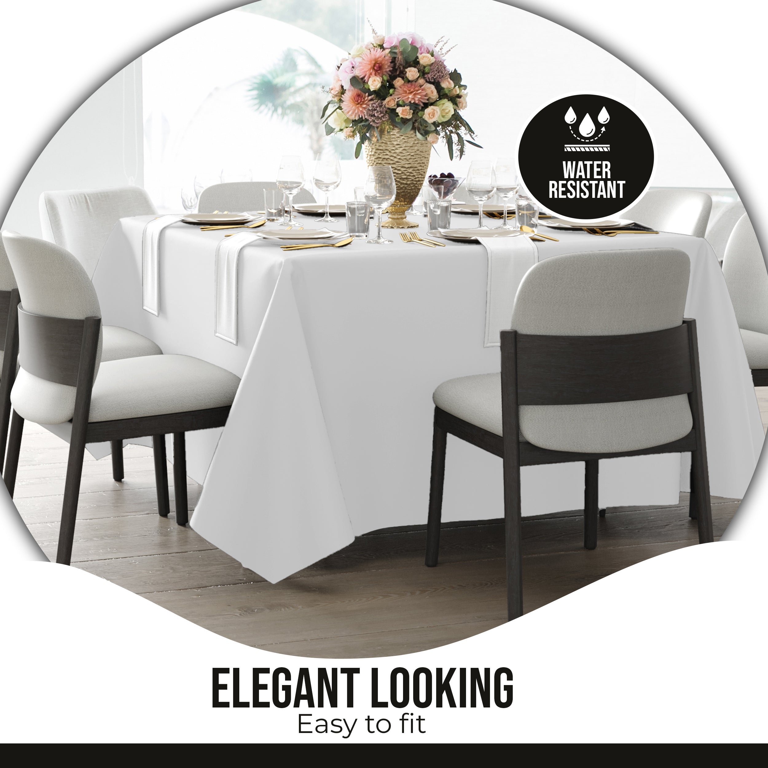 Premium Square White Table Cover 85" x 85" | 1 Pack