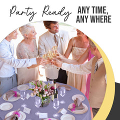Premium Round Lavender Plastic Table Covers | 6 Pack | 84 in.
