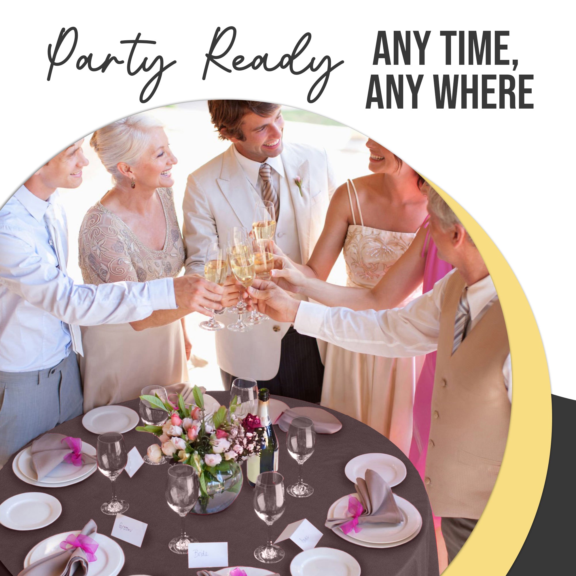 Premium Round Brown Plastic Table Cover | 84 in.