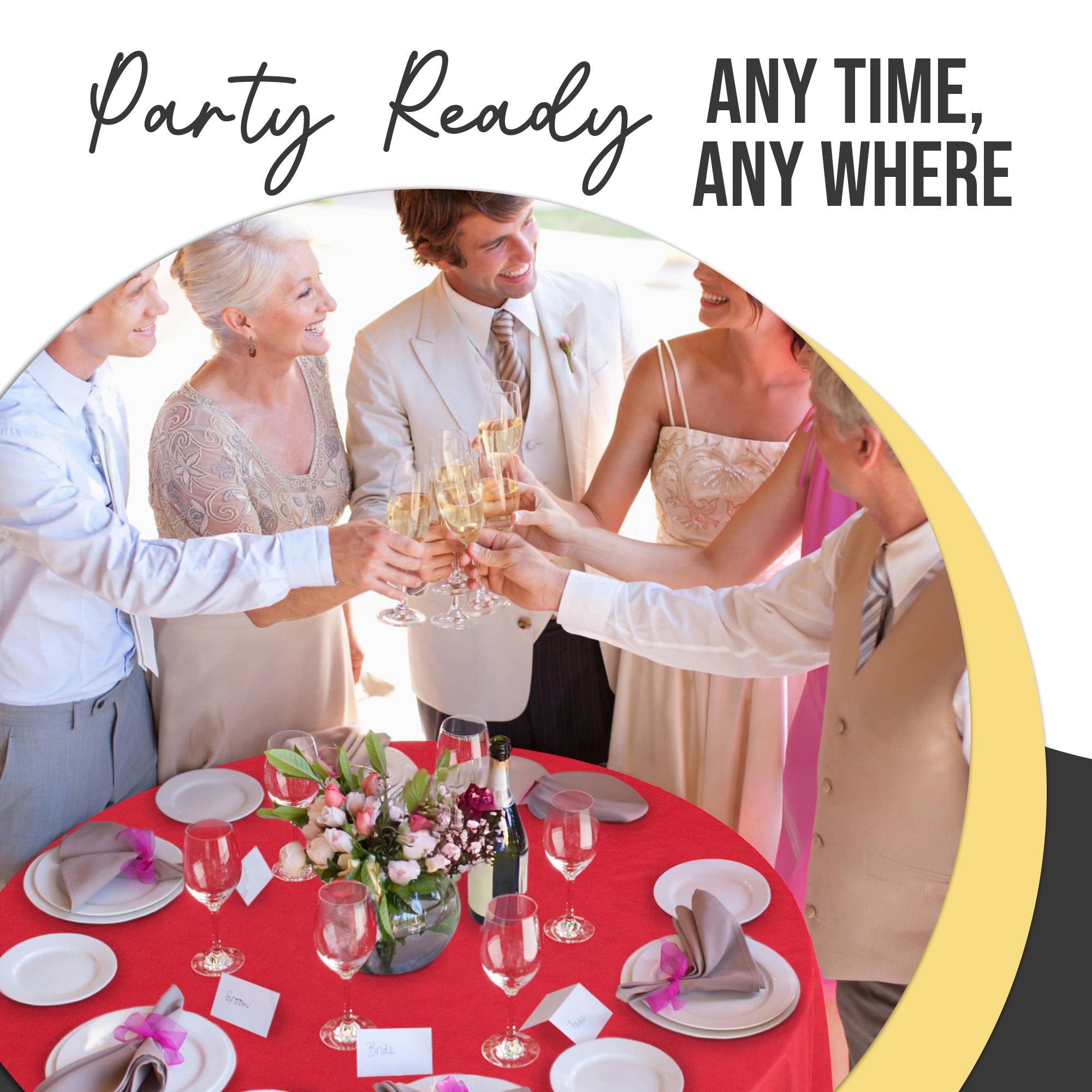 Premium Round Red Plastic Table Cover | 84 in. | Case of 96