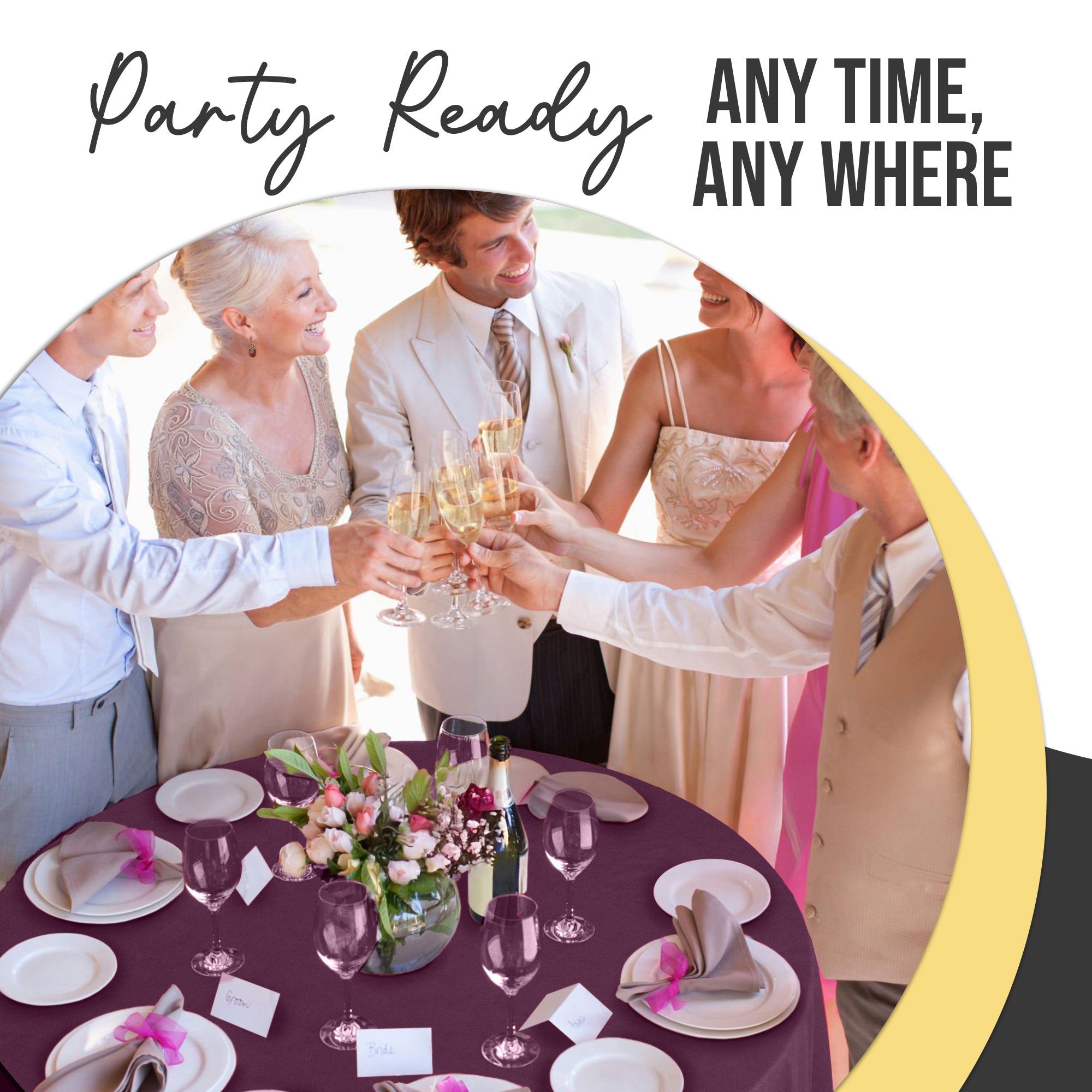 Premium Round Plum Plastic Table Cover | 84 in.