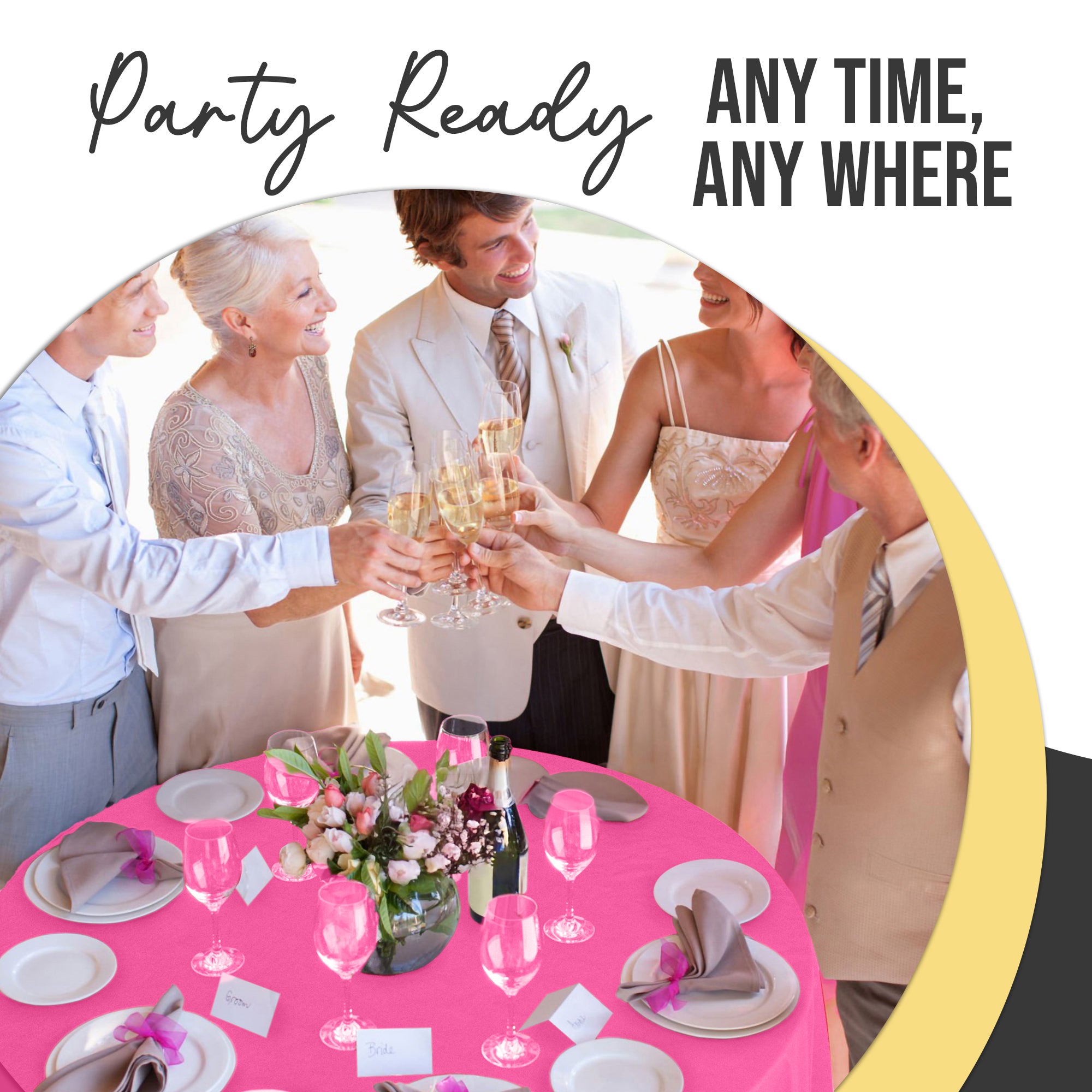 Premium Round Cerise Plastic Table Cover | 84 in.