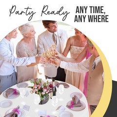 Premium Round White Plastic Table Cover | 84 in.
