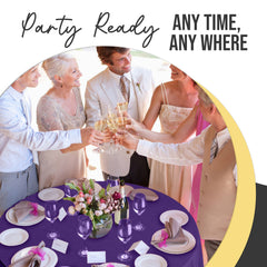 Premium Round Purple Plastic Table Covers | 12 Pack | 84 in.