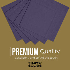 Dark Purple Dinner Napkins | 8 in. x 8 in. | 50 Ct.