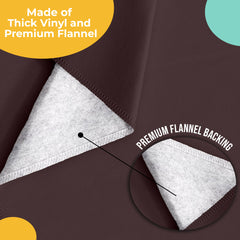 Brown Flannel Backed Plastic Table Cover 54 in. x 70 in.