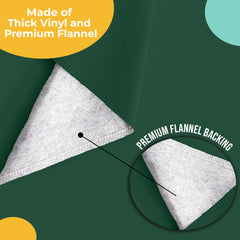 Dark Green Flannel Backed Plastic Table Cover 70 in. Round