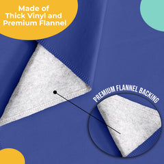 Dark Blue Flannel Backed Plastic Table Cover 70 in. Round