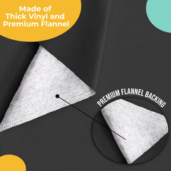 Black Flannel Backed Plastic Table Cover 70 in. Round