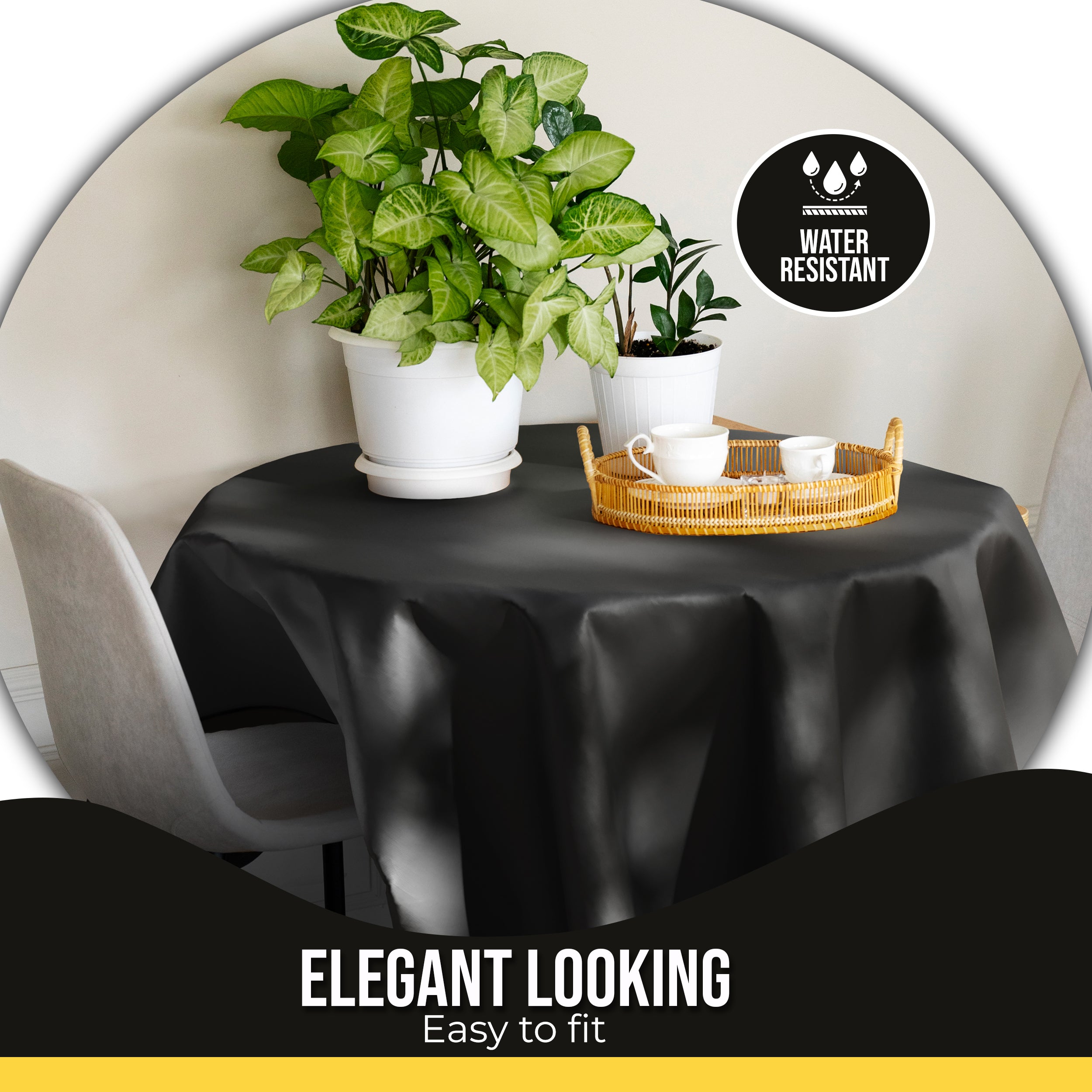 Premium Black Table Cover 85" x 85"