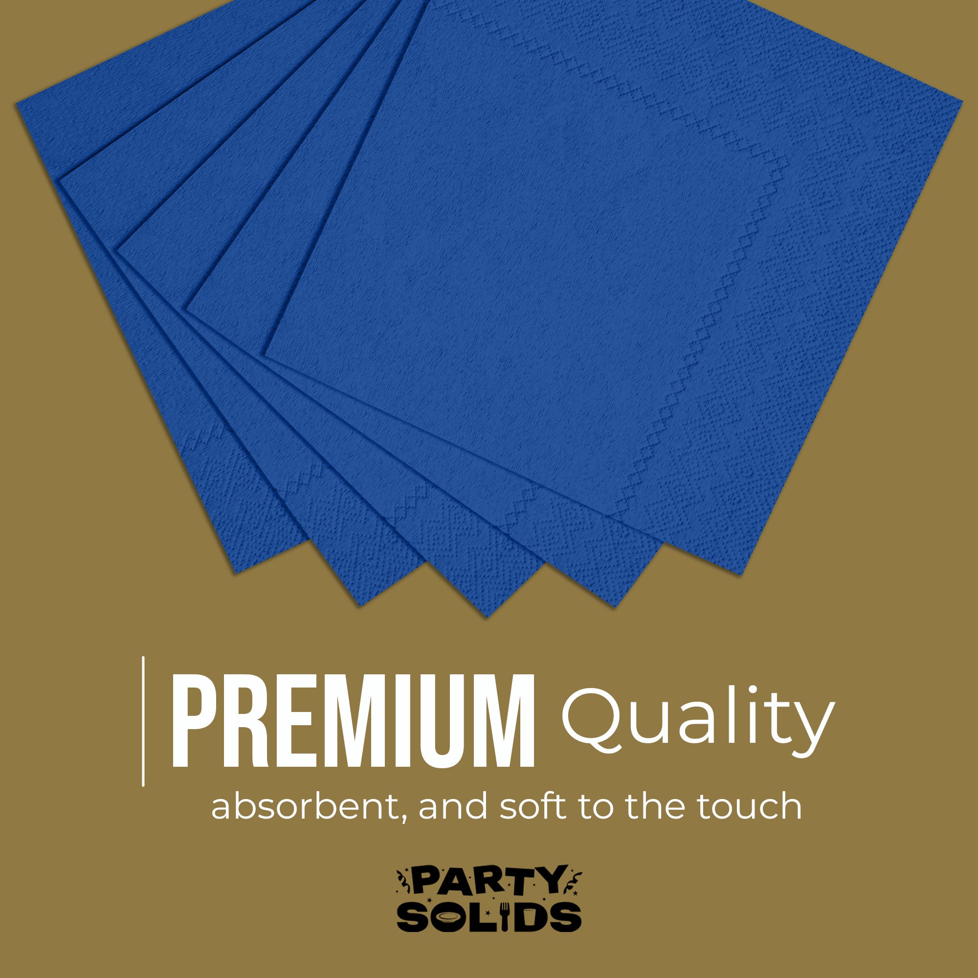 Dark Blue Dinner Napkins | 8 in. x 8 in. | 50 Ct.