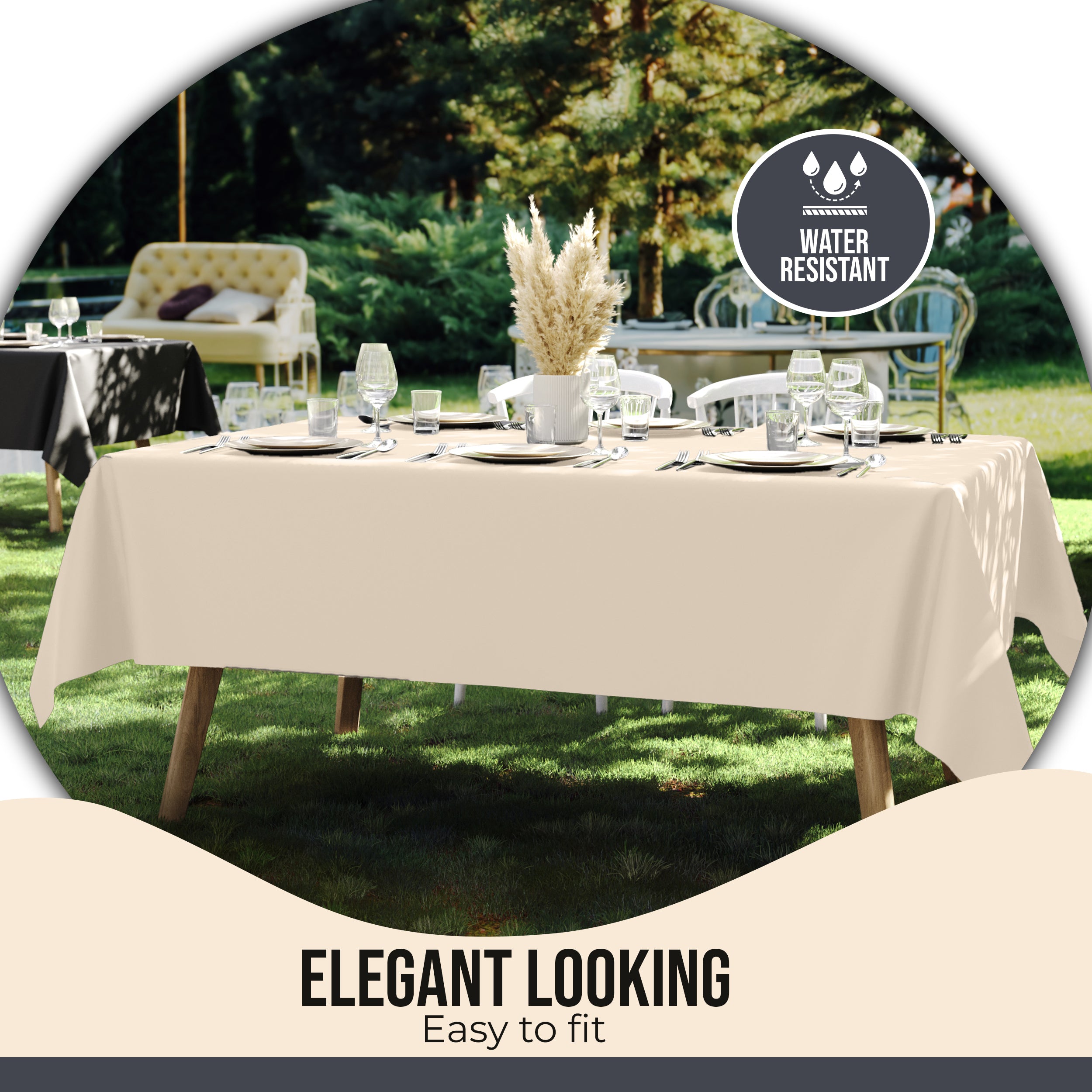 Premium Ivory Rectangle Table Cover 60" x 85" | 1 Pack