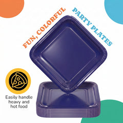 7 In. Navy Square Paper Plates - 50 Ct.