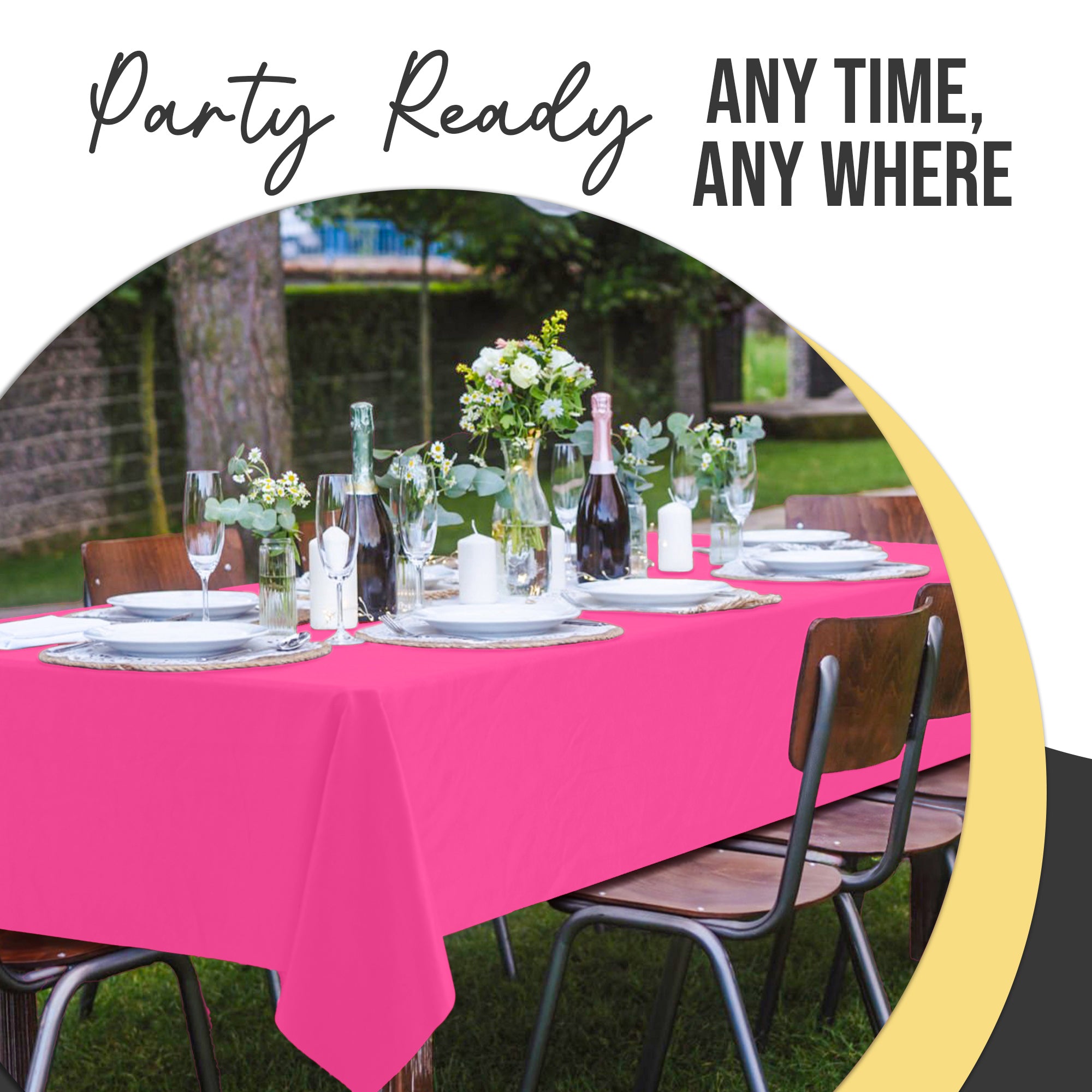 Premium Cerise Plastic Table Covers | 6 Pack | 54 in. x 108 in.