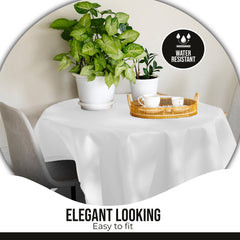 Premium 70" Round White Table Cover