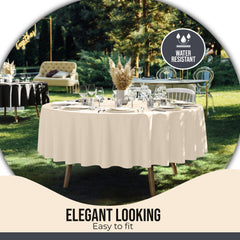 Premium 90" Round Ivory Table Cover