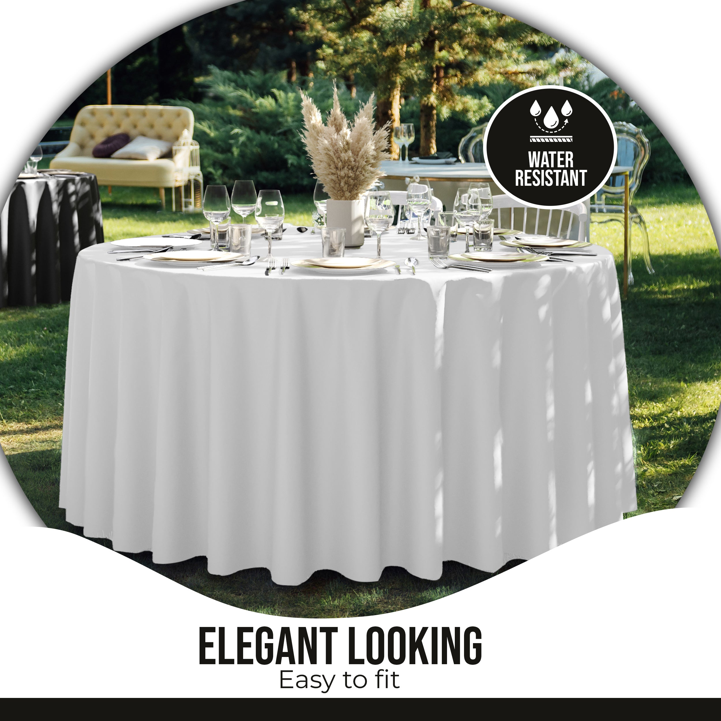 Premium 108" Round White Table Cover