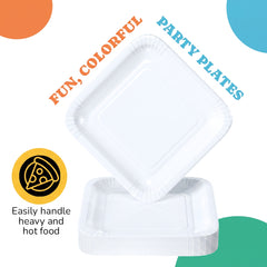 7 In. White Square Paper Plates - 20 Ct.