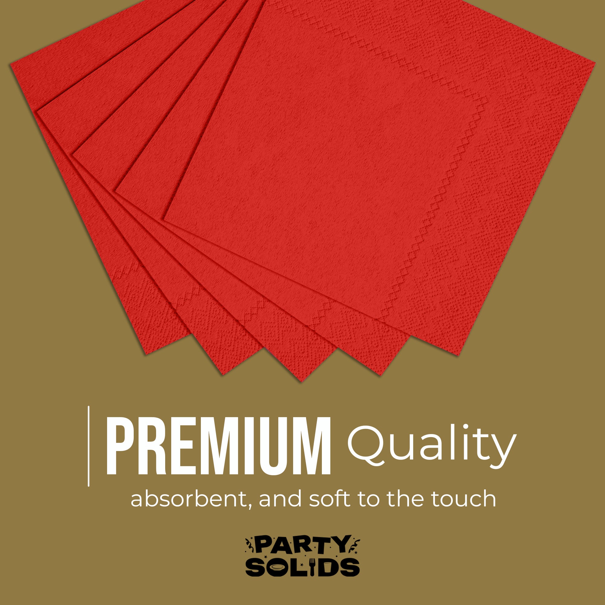 Red Dinner Napkins | 8 in. x 8 in. | 50 Ct.