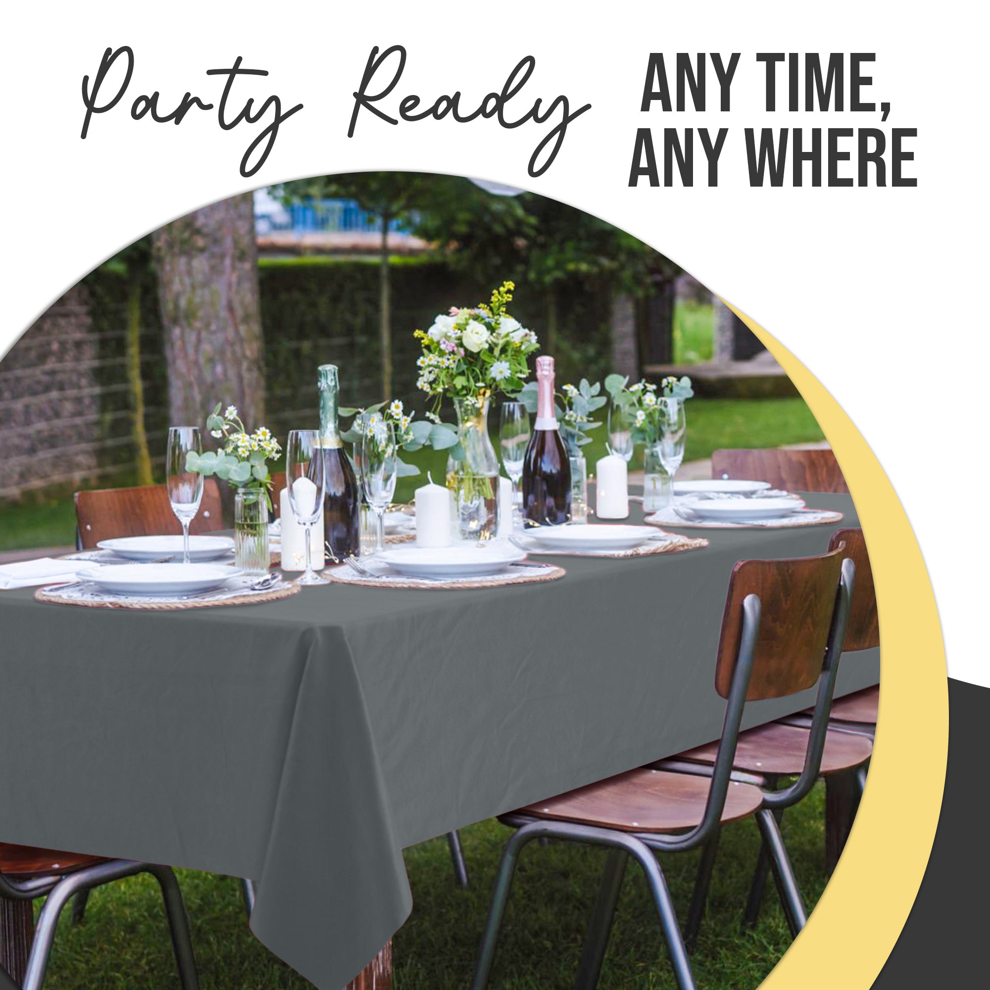 Premium Silver Plastic Table Cover | 54 in. x 108 in.