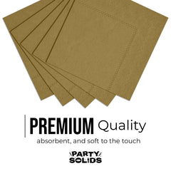 Gold Dinner Napkins | 8 in. x 8 in. | 50 Ct.